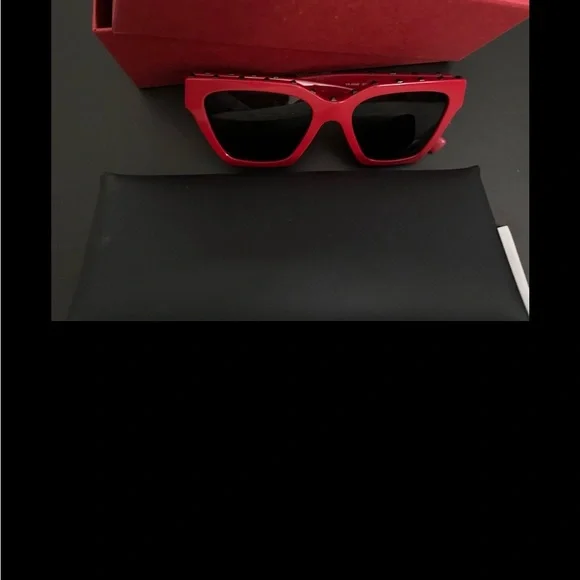 Valentino Bold Red Studded Sunglasses Valentino Rock stud Cat Eye Sunglasses 0VA4071 New In  main image 2